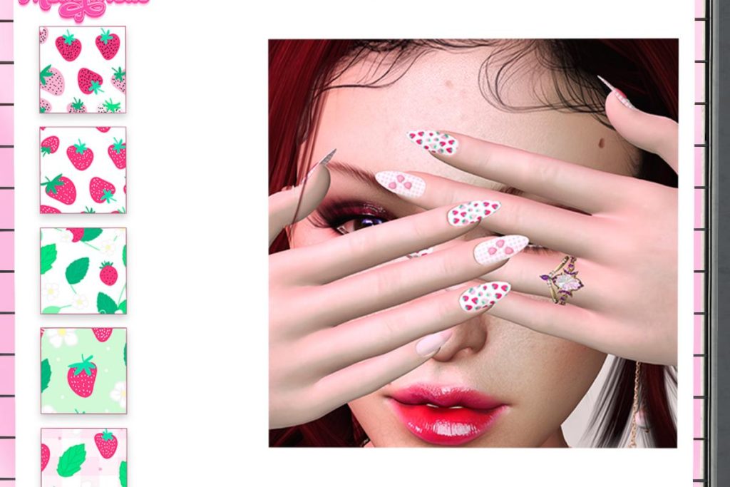 Strawberry Daydream Nails - GenX/Inithium/Legacy/MaitreyaX/Prima/Reborn/Yentements, L$560