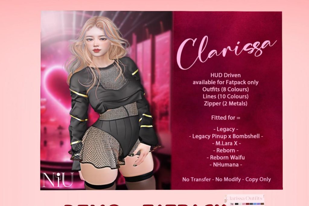 Clarissa - Legacy/MaitreyaX/Nhumana/Reborn/+mods, L$388 each/L$1388 FP