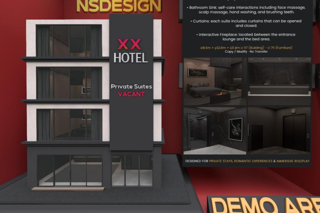 XX Hotel Building &amp; Furniture, L$599-L$899 each