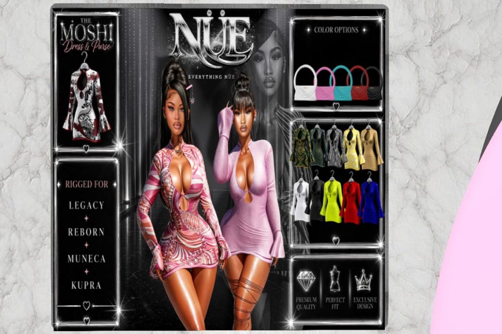 Moshi Dress and Purse - Inithium/Legacy/Reborn/Yentements, L$299-L$499 each/L$1299 FP