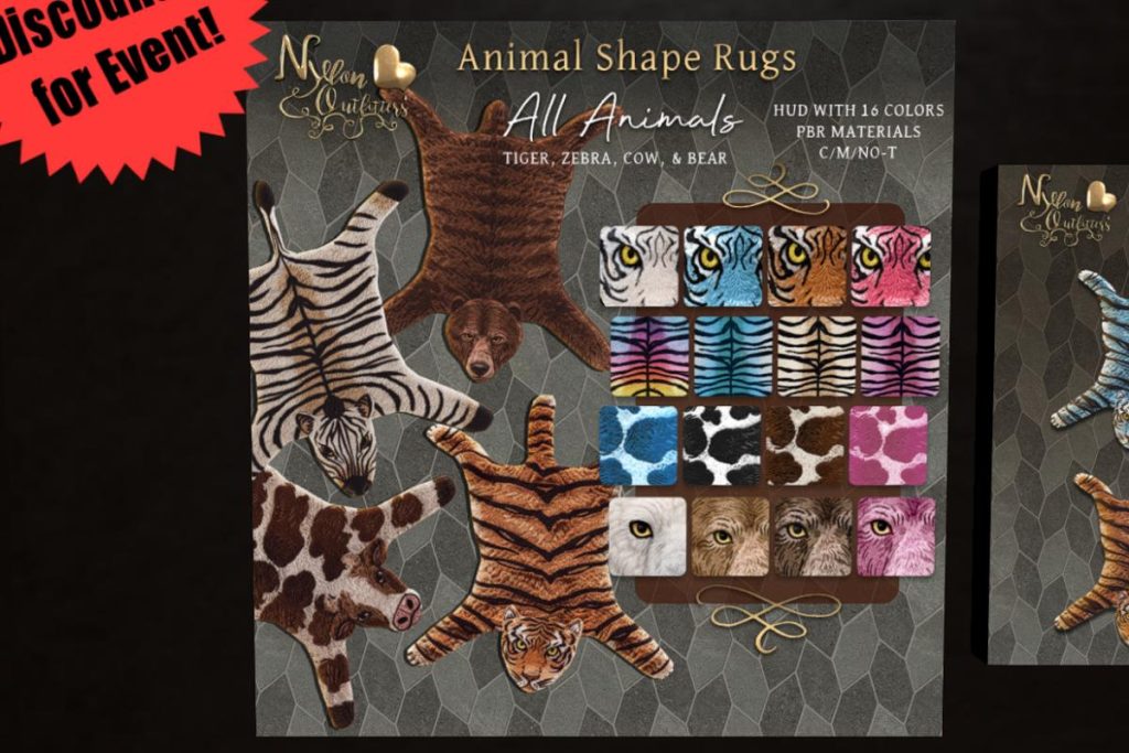 Animal Shape Rugs, L$100 each/L$399 FP