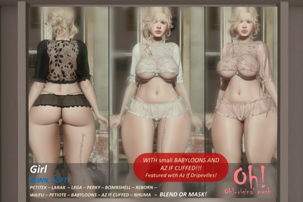 Girl Outfit - Legacy/MaitreyaX/Nhumana/Reborn/+mods, L$699 each/L$1999 FP