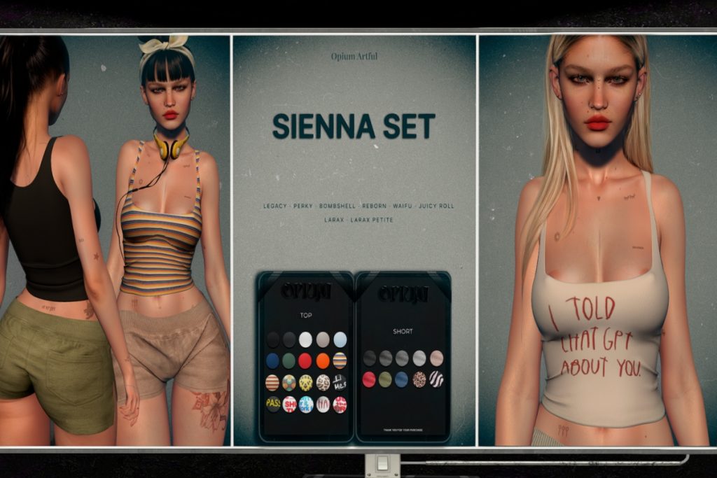 Sienna T-Shirt &amp; Shorts, L$239 each/L$1199 FP