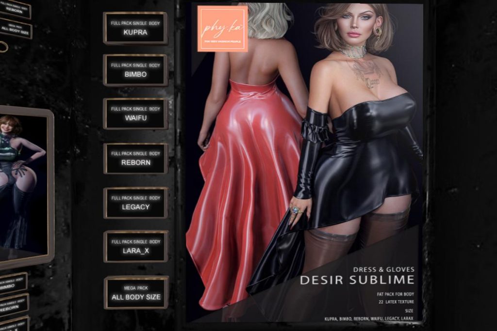 Desir Sublime Dress &amp; Gloves - Inithium/Legacy/MaitreyaX/Reborn/+mods, L$599 each/L$1799 FP