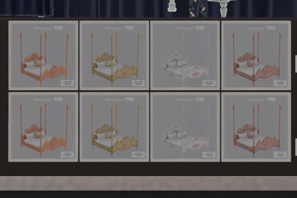 Spring Bed, L$388 each/L$488 PG FP/L$688 Adult FP