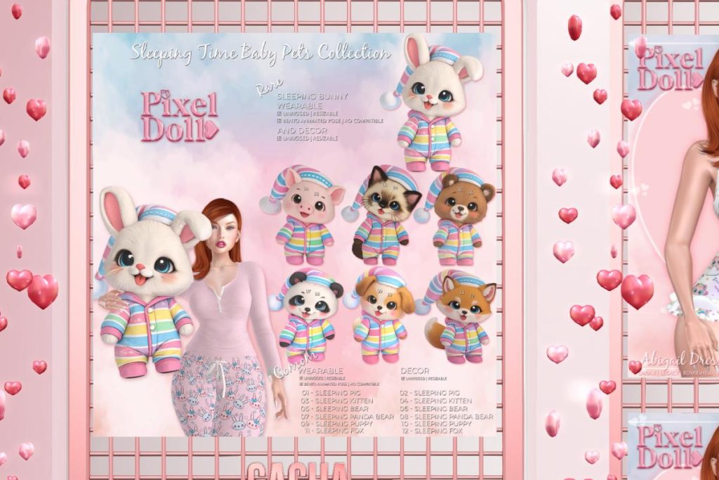 Sleepy Time Baby Pets Collection, L$75 per pull