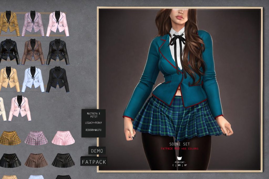 Sooni Skirt &amp; Blazer - Legacy/MaitreyaX/Reborn/+mods, L$257 each/L$1200 FP