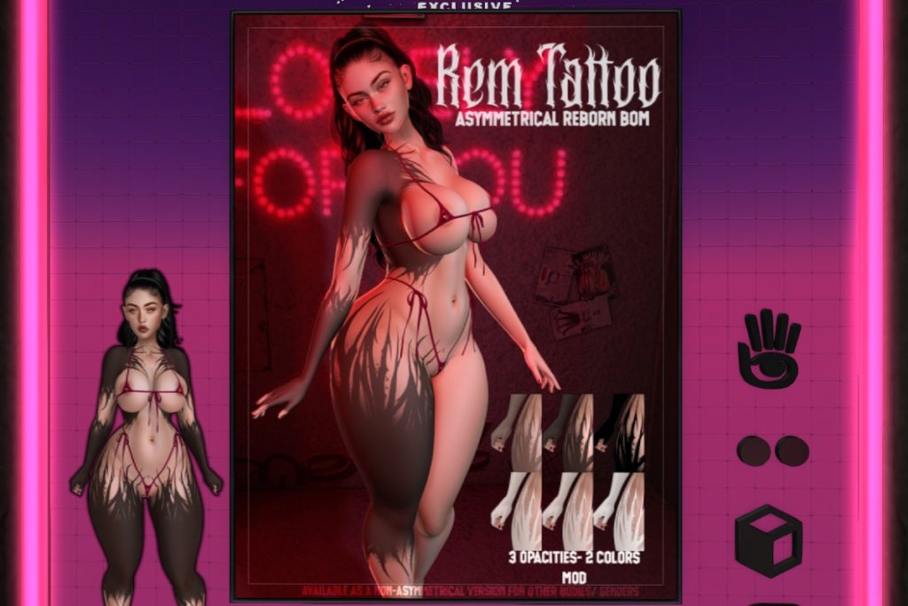 Rem Tattoo - BOM for Reborn, L$299