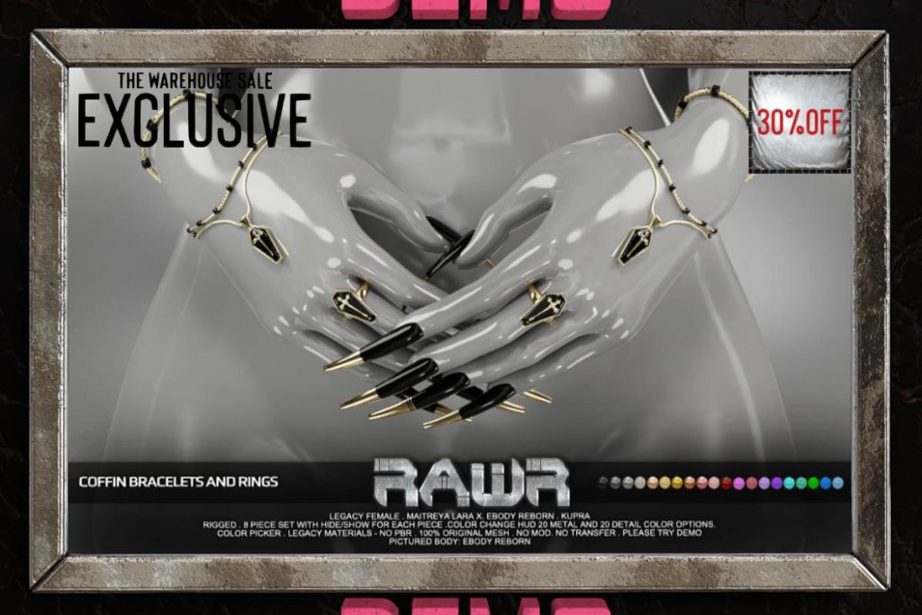 Coffin Bracelets and Rings - Inithium/Legacy/MaitreyaX/Reborn, L$252