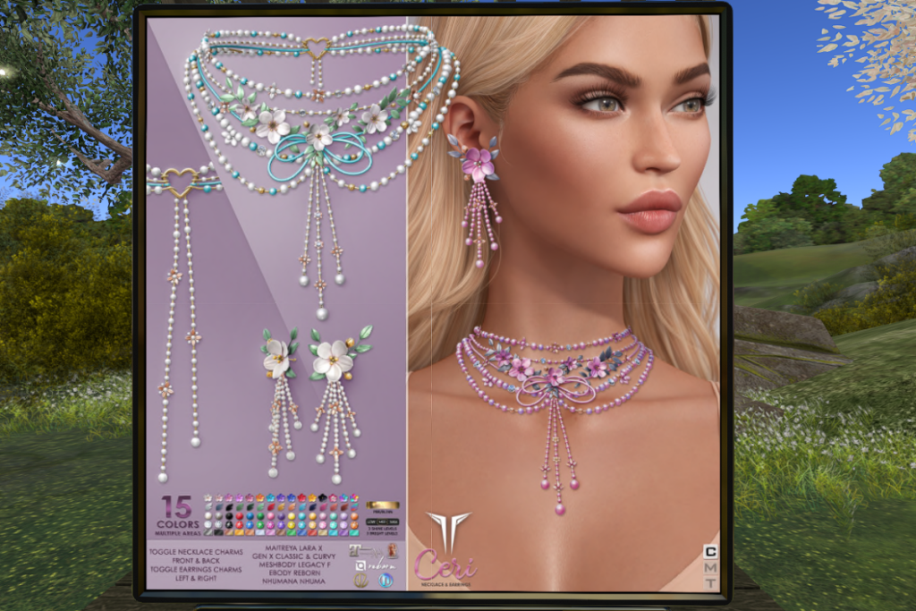 Ceri Necklaces and Earrings - GenX/Legacy/MaitreyaX/Nhumana/Reborn/+mods, L$399