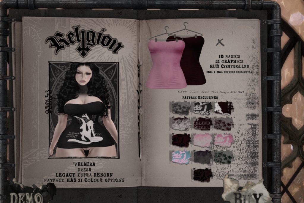 Velmira Dress - Inithium/Legacy/Reborn/+mods, L$275 each/L$1499 FP