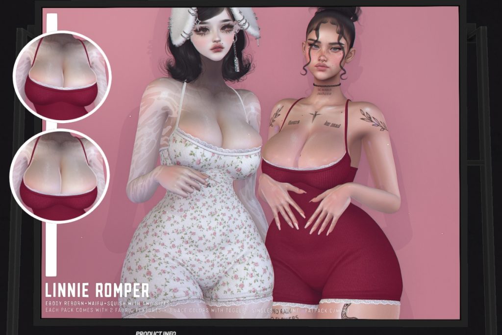 Linnie Romper - Reborn/+mods, L$350 each/L$1750 FP