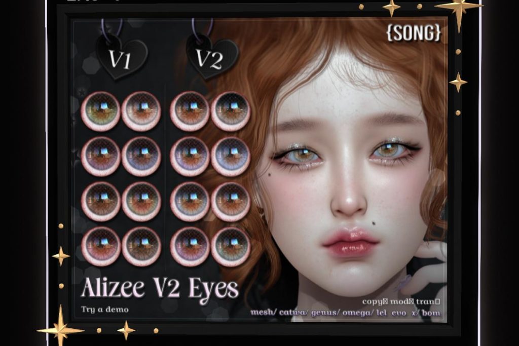 Alizee v2 Eyes - BOM/Catwa/EvoX/Genus/Mesh/Omega, L$550 each/L$935 FP