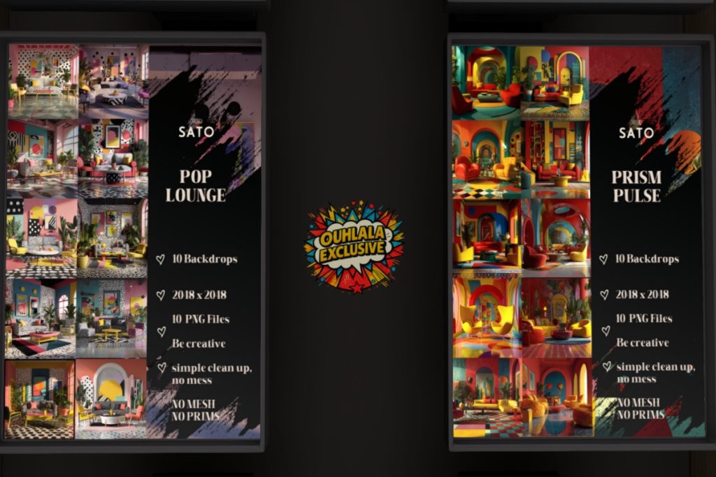 Pop Lounge &amp; Prism Pule Backdrops, L$180 each