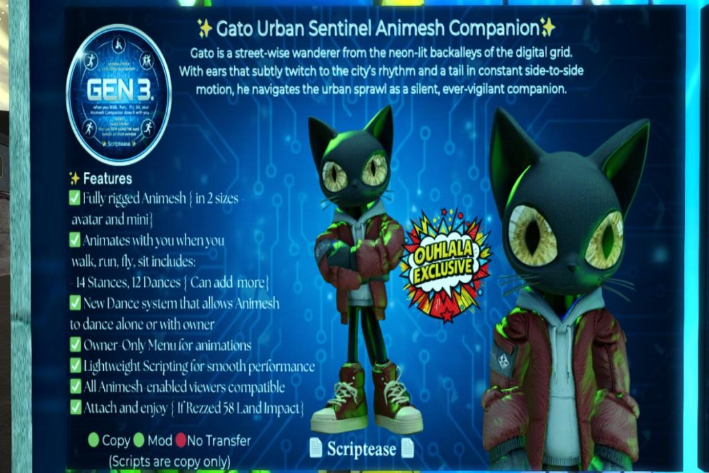 Gato Urban Sentinel Animesh Companion, L$399