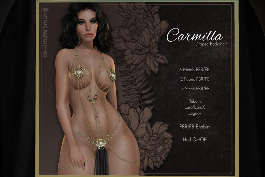 Carmilla Draped Bodychain - Legacy/Maitreya/Reborn/+mods, L$249 each/L$679 FP