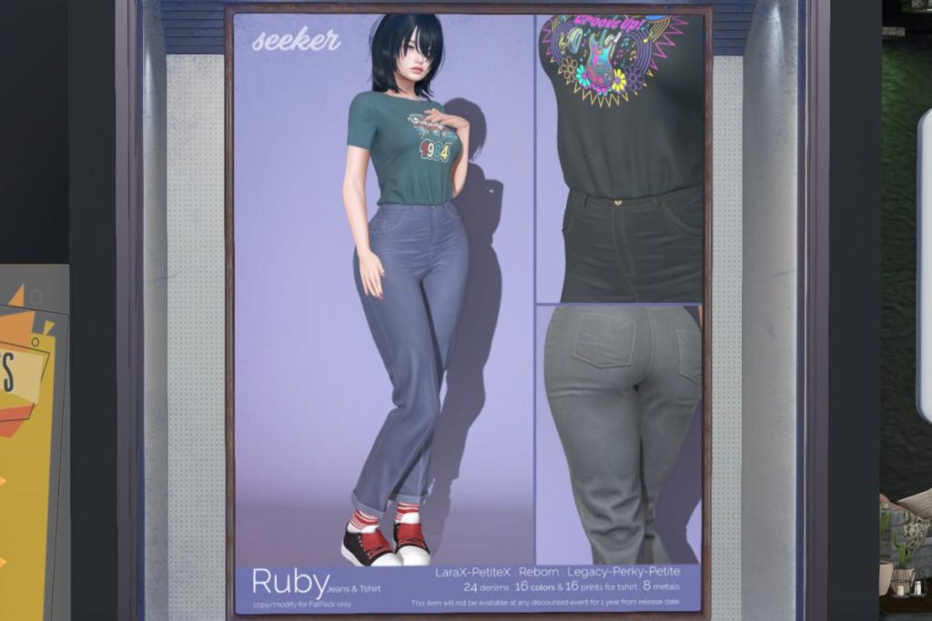 Ruby Jeans &amp; Tshirt - Legacy/MaitreyaX/Reborn/+mods, L$369 each/L$1299 FP