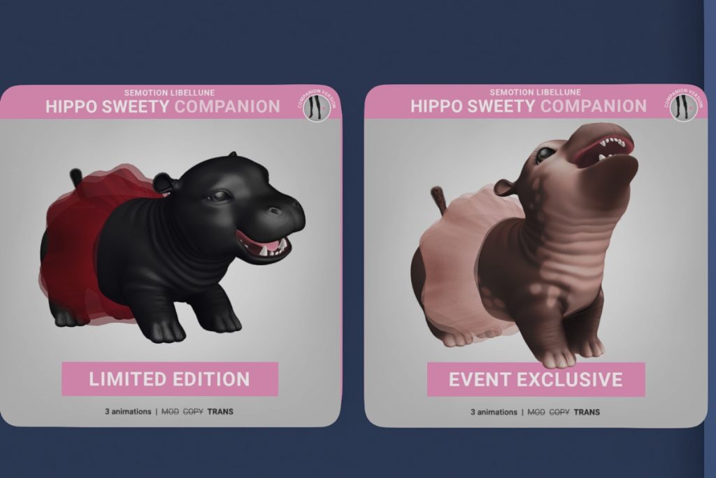 Hippo Sweety Companion Limited Edition, L$188 | Hippo Sweety Companion Event Exclusive, L$188