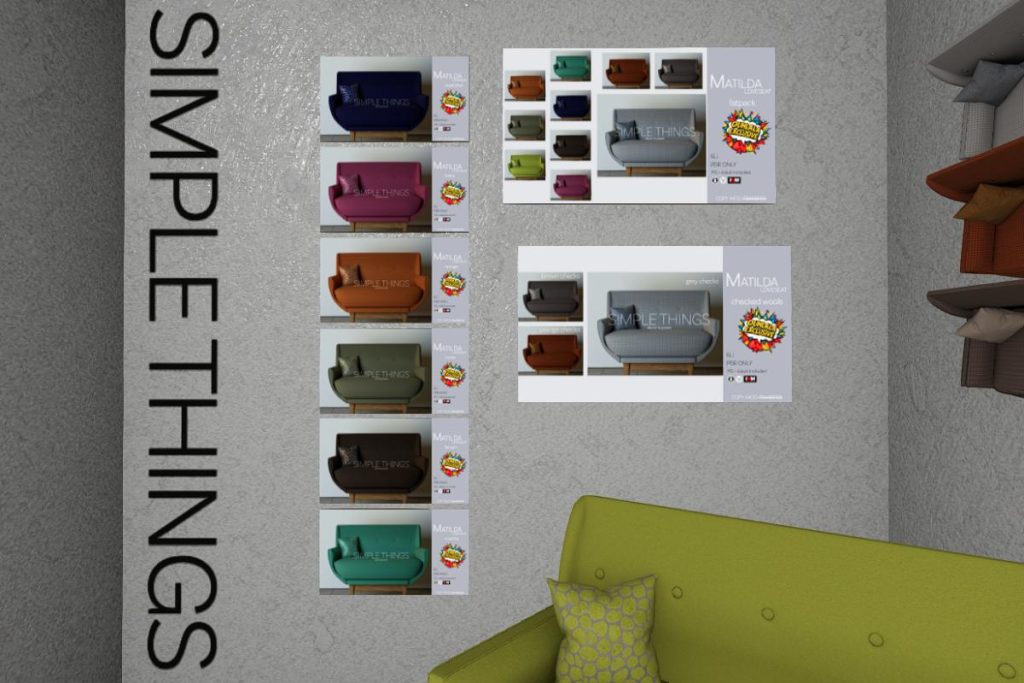 Matilda Loveseat, L$200 each/L$350-L$900 each FP