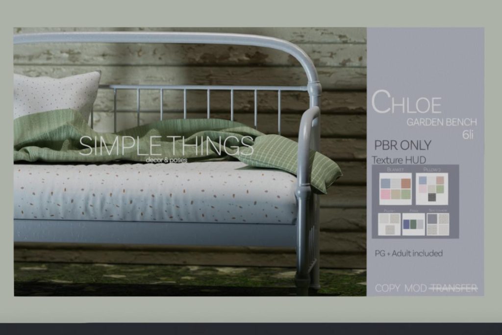 Chloe Garden Bench, L$300