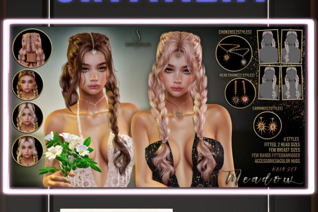 Meadow Hair, L$288 each/L$688 FP