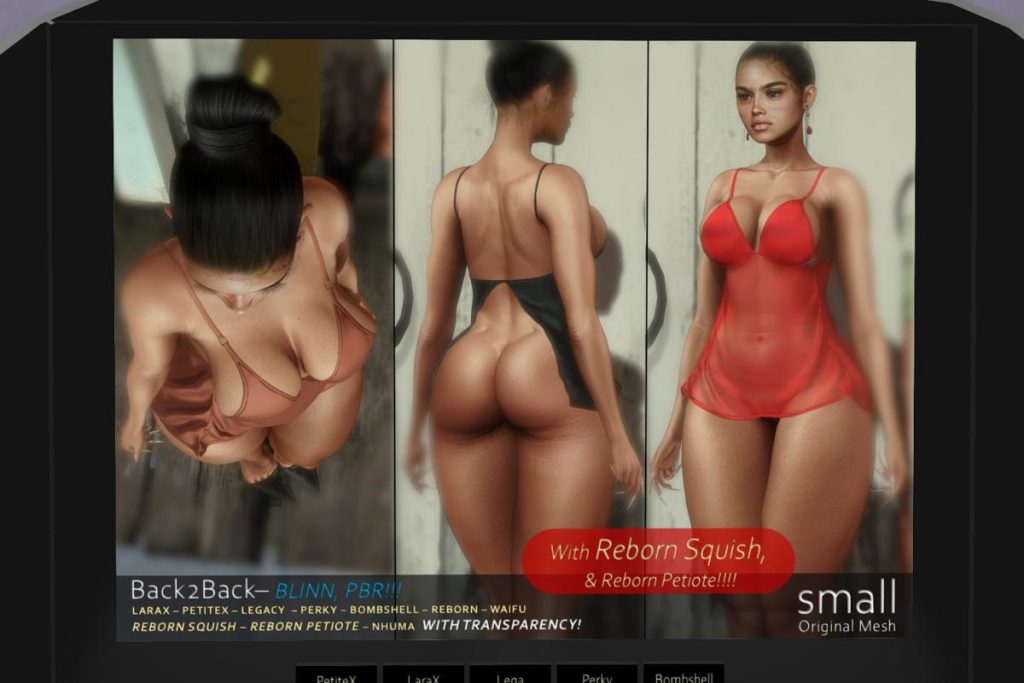 Back2Back Dress - Legacy/MaitreyaX/Nhumana/Reborn/+mods, L$699 each/L$1999 FP