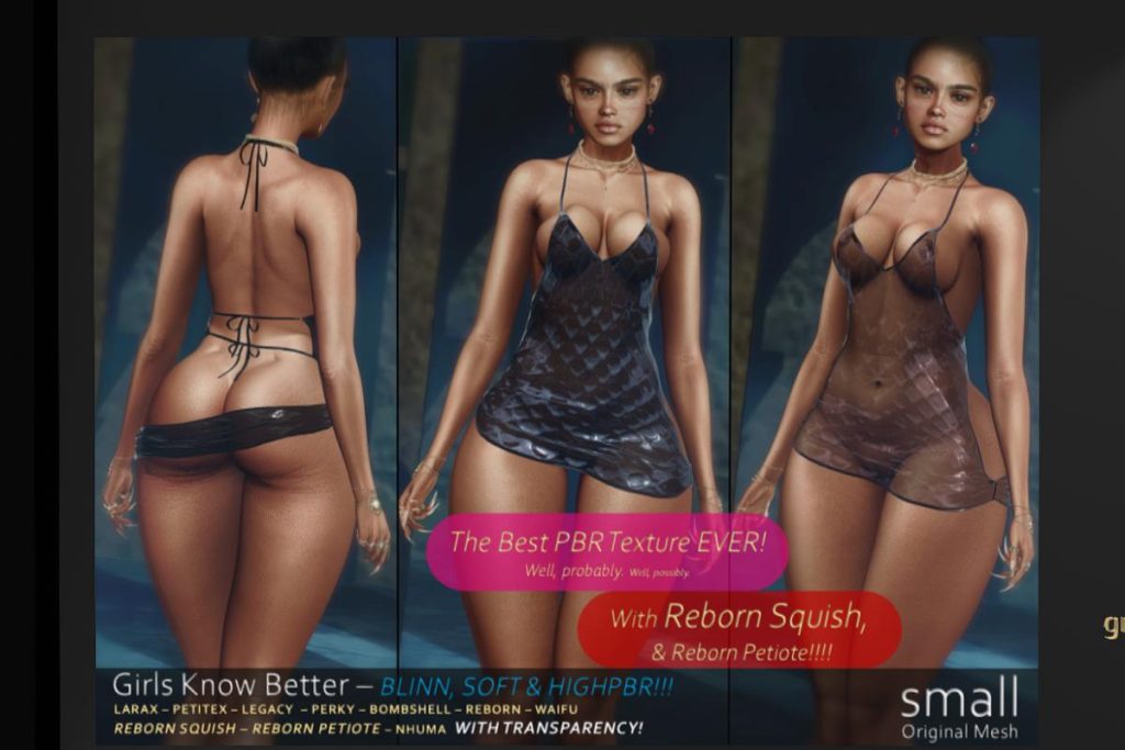 Girls Know Better Dress - Legacy/MaitreyaX/Nhumana/Reborn/+mods, L$699 each/L$1999 FP