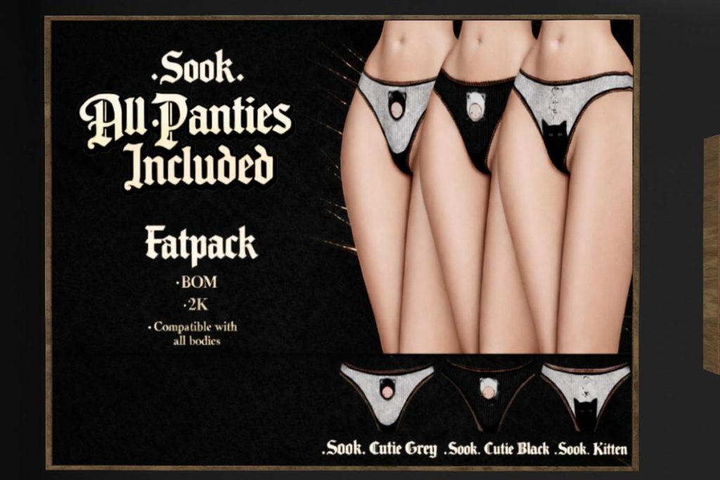 Cutie Panties - BOM, L$169 each/L$359 FP