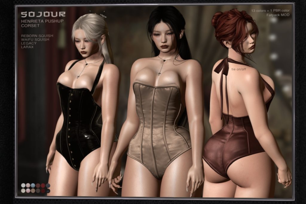 Henrita Pushup Corset - Legacy/MaitreyaX/Reborn/+mods, L$299 each/L$1399 FP
