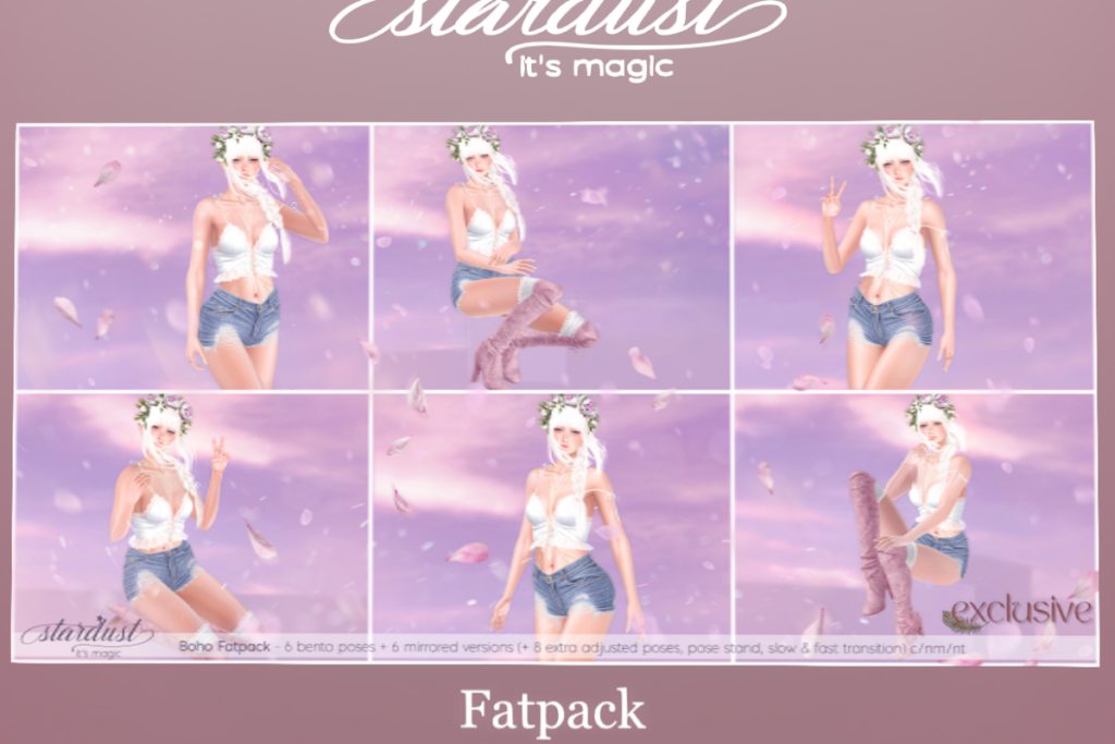 Boho Poses, L$75 each/L$250 FP