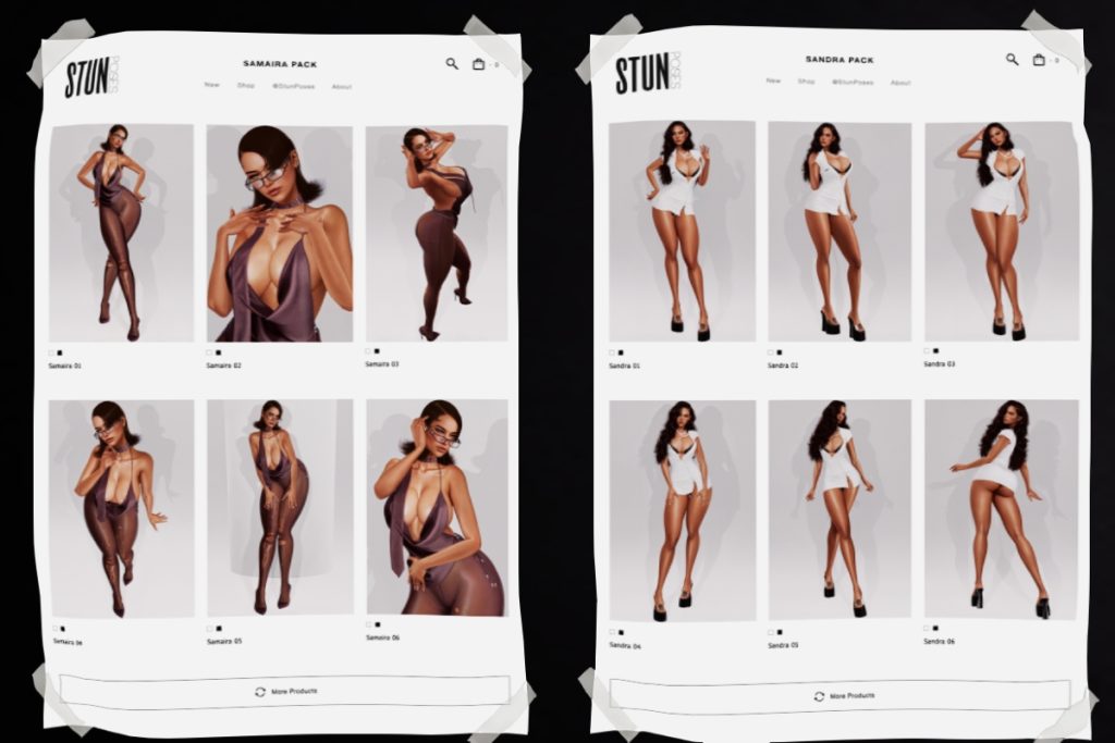 Samaira Poses, L$60 each/L$300 FP | Sandra Poses, L$60 each/L$300 FP
