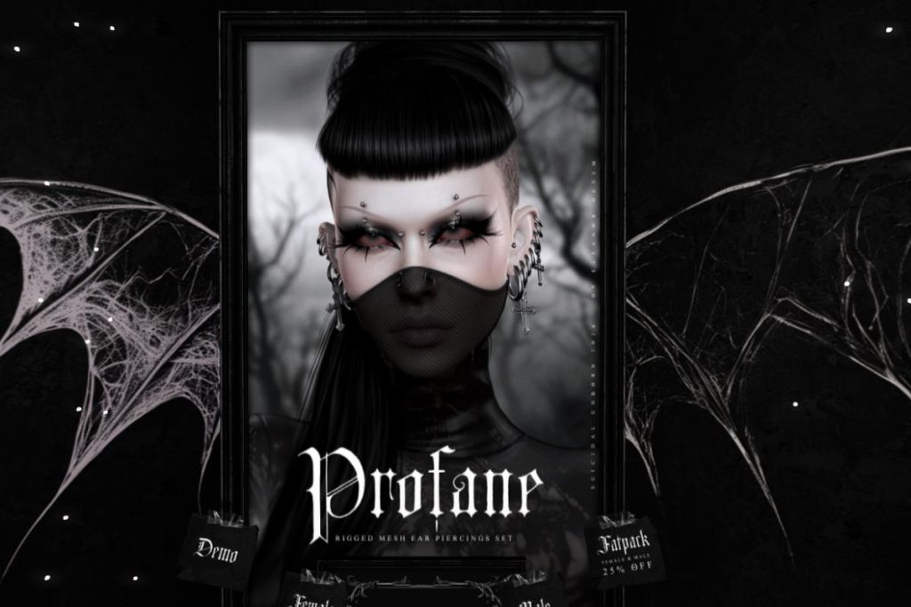 Profane Earrings - EvoX F+M Ears, L$425 each/L$749 FP