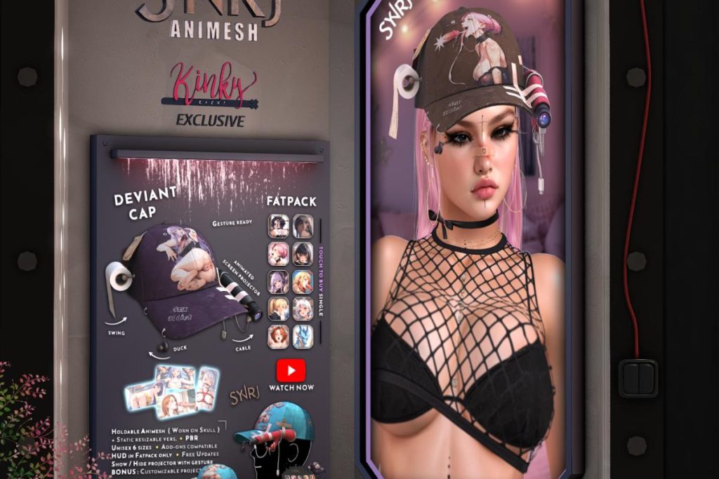 Deviant Cap, L$295 each/L$845 FP