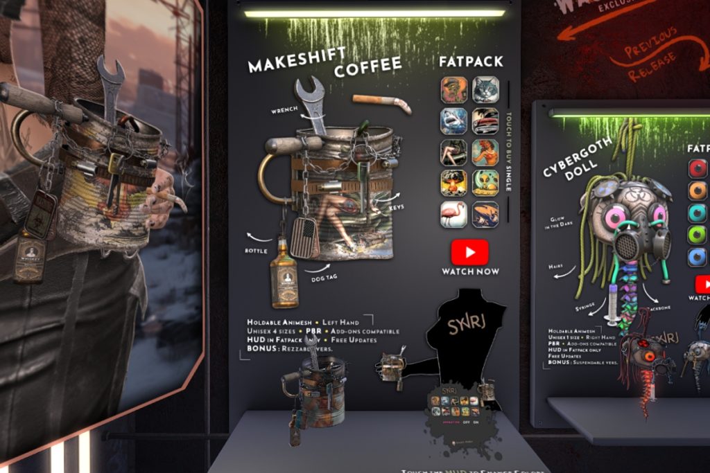 Makeshift Coffee Holdable, L$295 each/L$845 FP