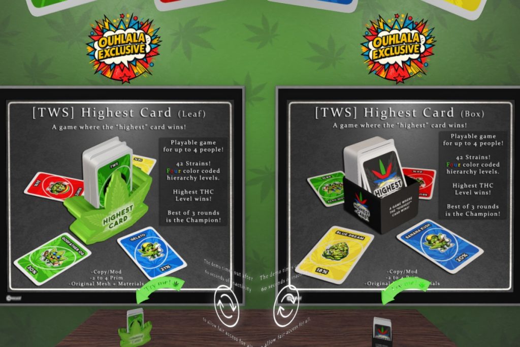 Highest Card Game, L$420 each