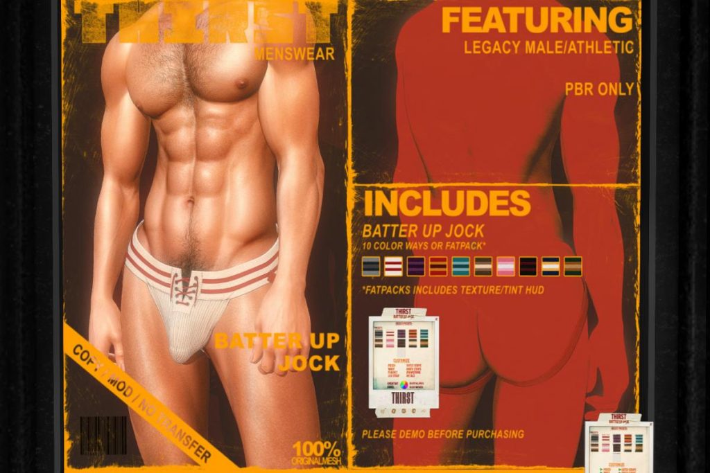 Batter up Jock - Legacy, L$375 each/L$2100 FP