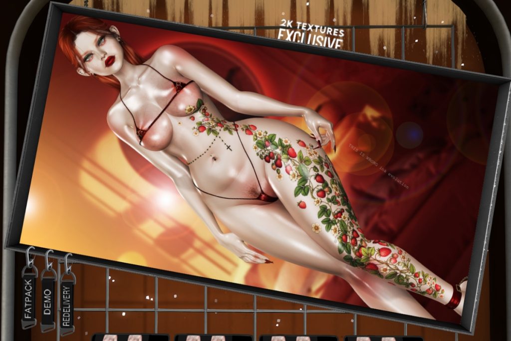 Strawberries Tattoo - BOM, L$299 each/L$799 FP