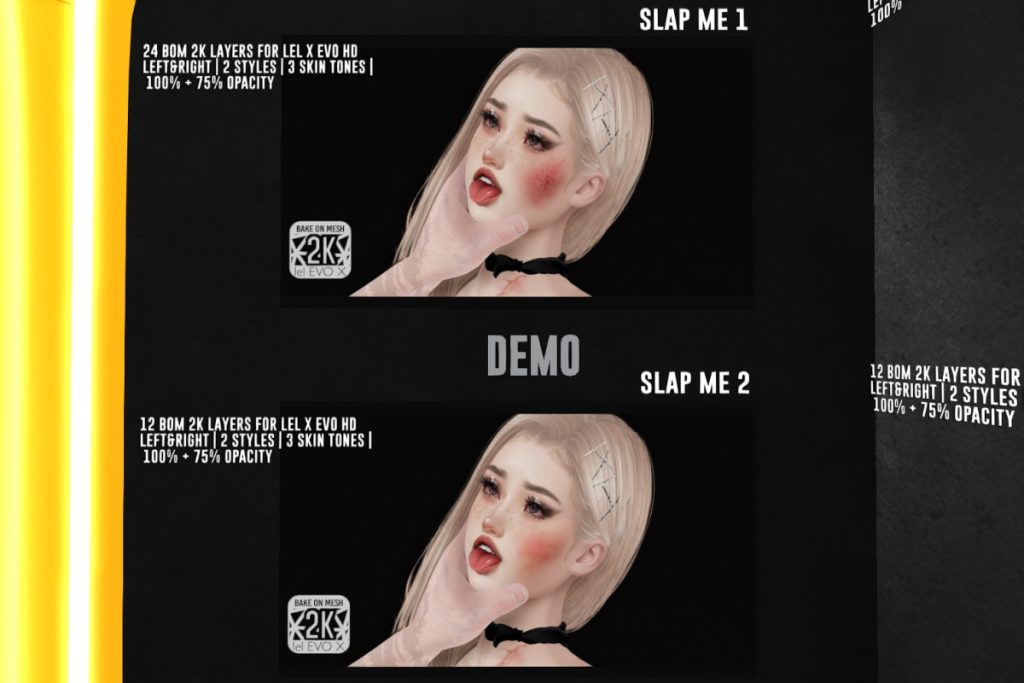 Slap Me 1 - EvoX, L$199 | Slap Me 2 - EvoX, L$199