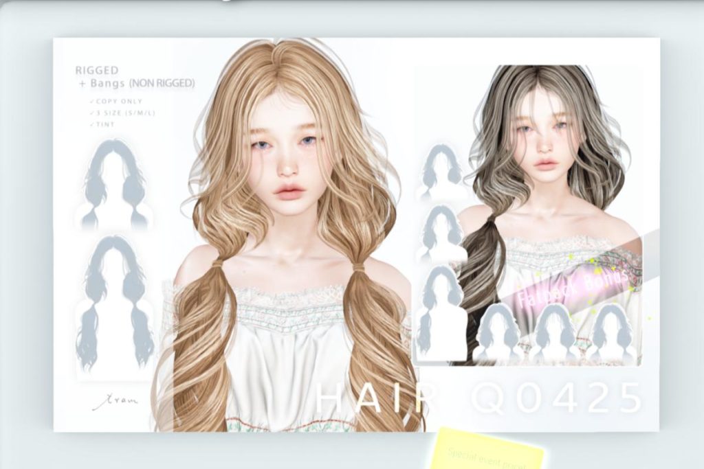 Q0425 Hair, L$390 each/L$680 FP