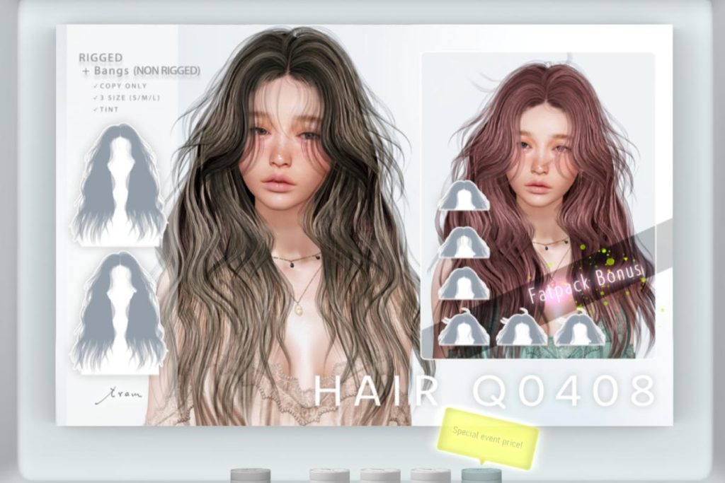 Q0408 Hair, L$388 each/L$688 FP