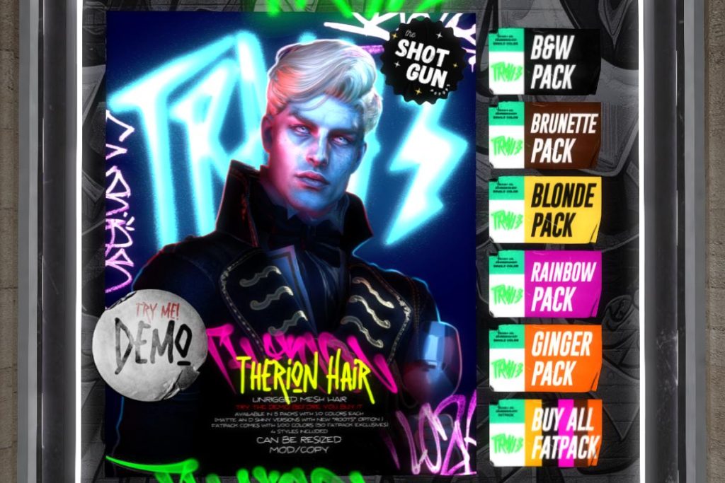 Therion Hair, L$299 each/L$1000 FP