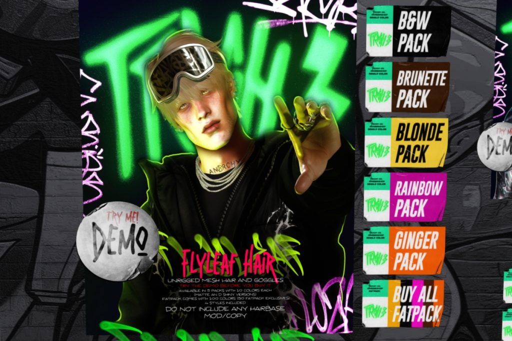 Flyleaf Hair, L$299 each /L$1000 FP