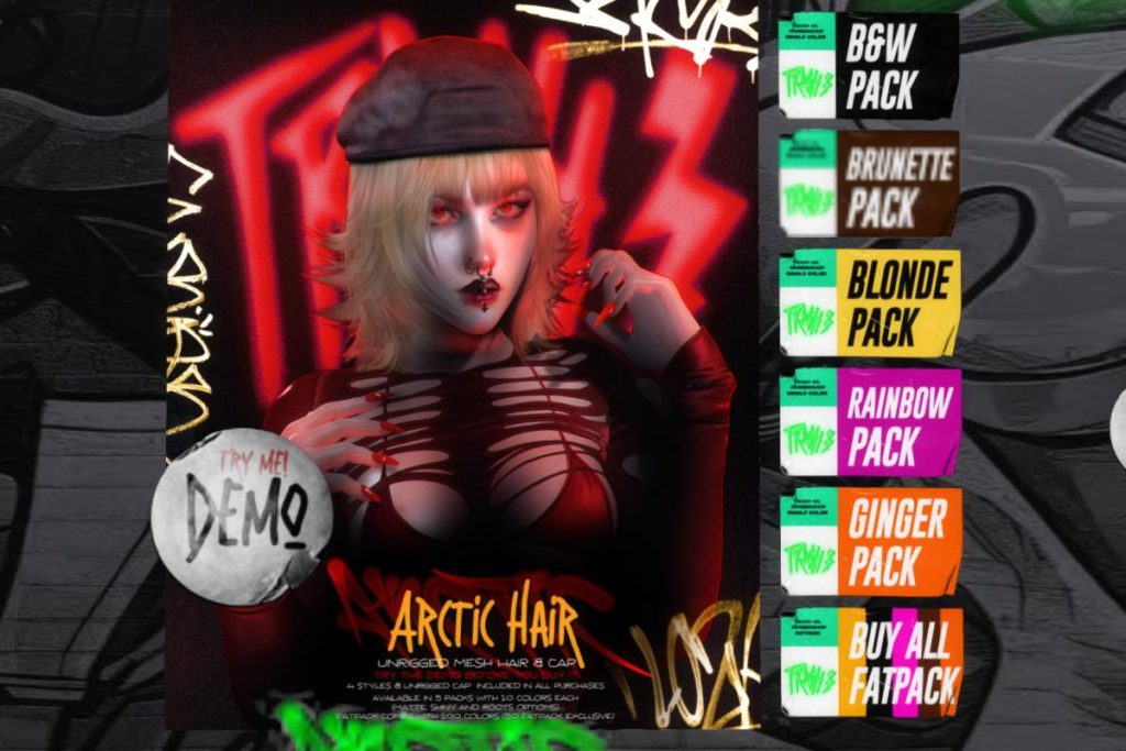 Arctic Hair, L$299 each/L$1000 FP