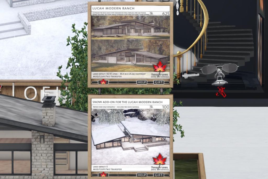 Lucah Modern Ranch &amp; Snow Add-on, L$100-L$625 each