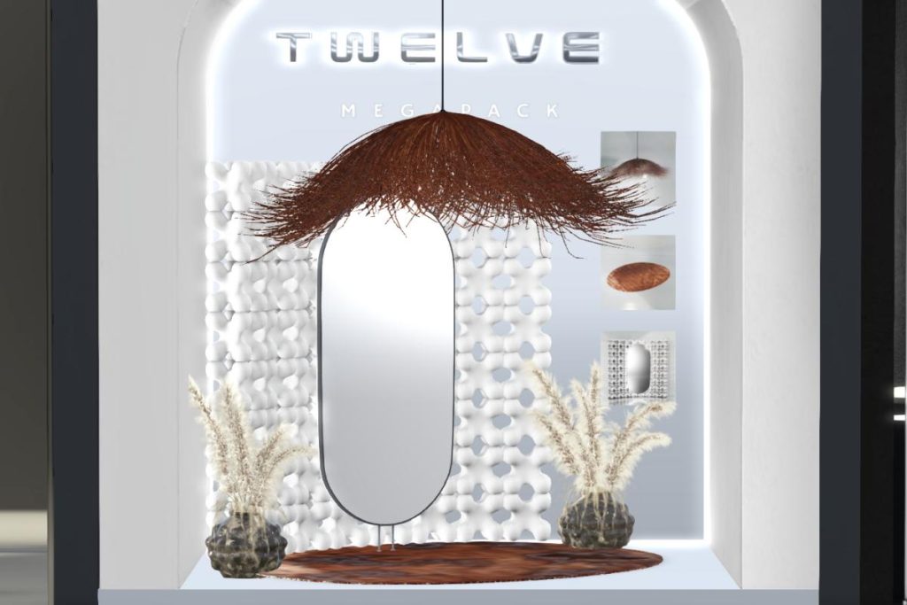 Funmi Chandelier, Funmi Rug &amp; Funmi Divider Mirror, L$250 each