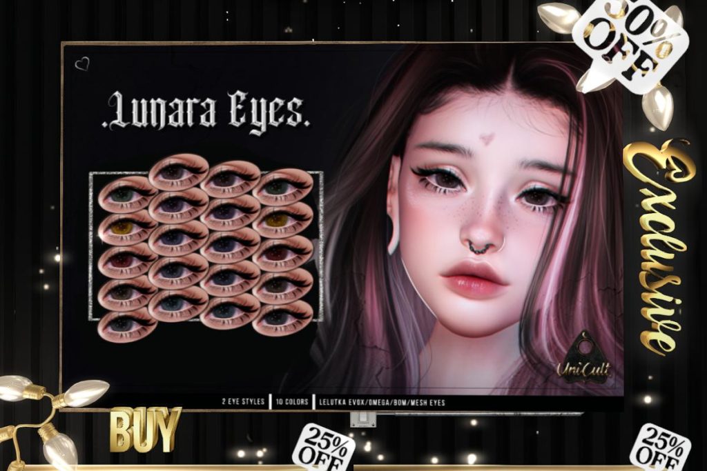 Lunara Eyes - BOM/EvoX/Mesh/Omega, L$125