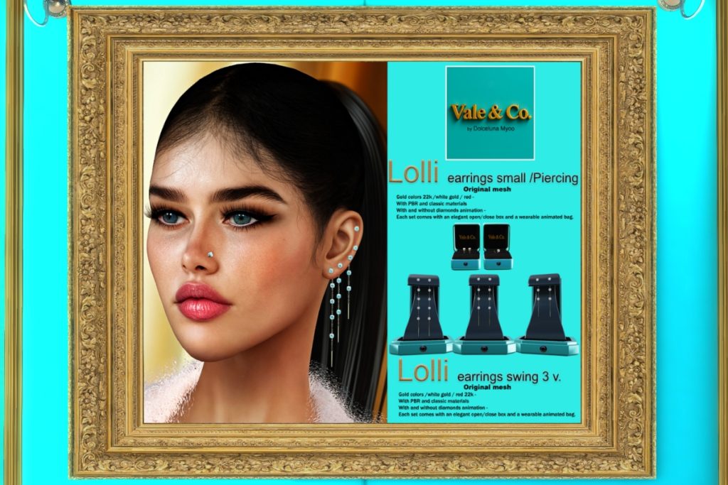 Lolli Earrings, L$899 each/L$2299 each FP