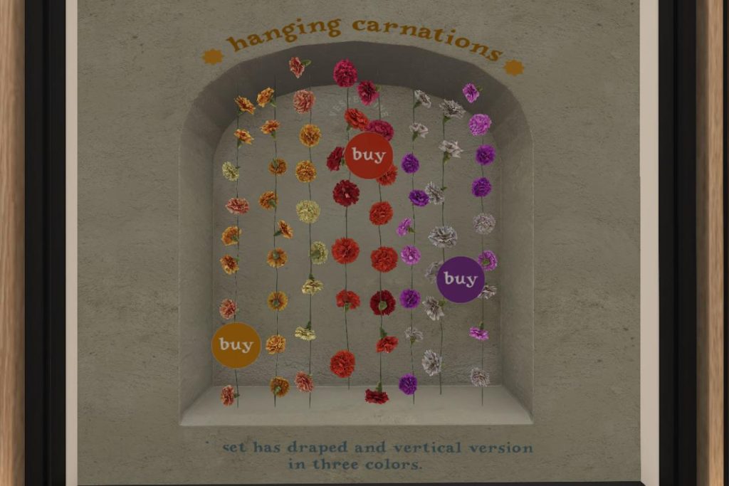 Hanging Carnations, L$200 each