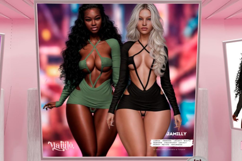 Jamilly Dress and Coat - Legacy/MaitreyaX/Nhumana/Reborn/+mods, L$190-L$320 each/L$950-L$1200 each FP