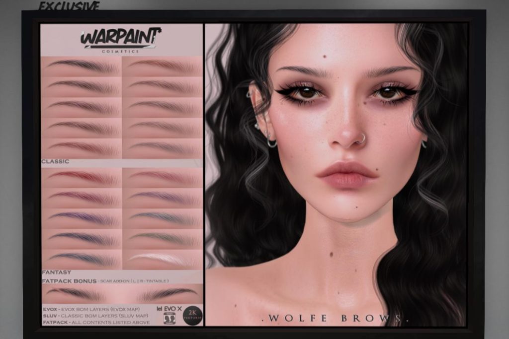 Wolfe Brows - EvoX/SLUV, L$295 each/L$450 each FP